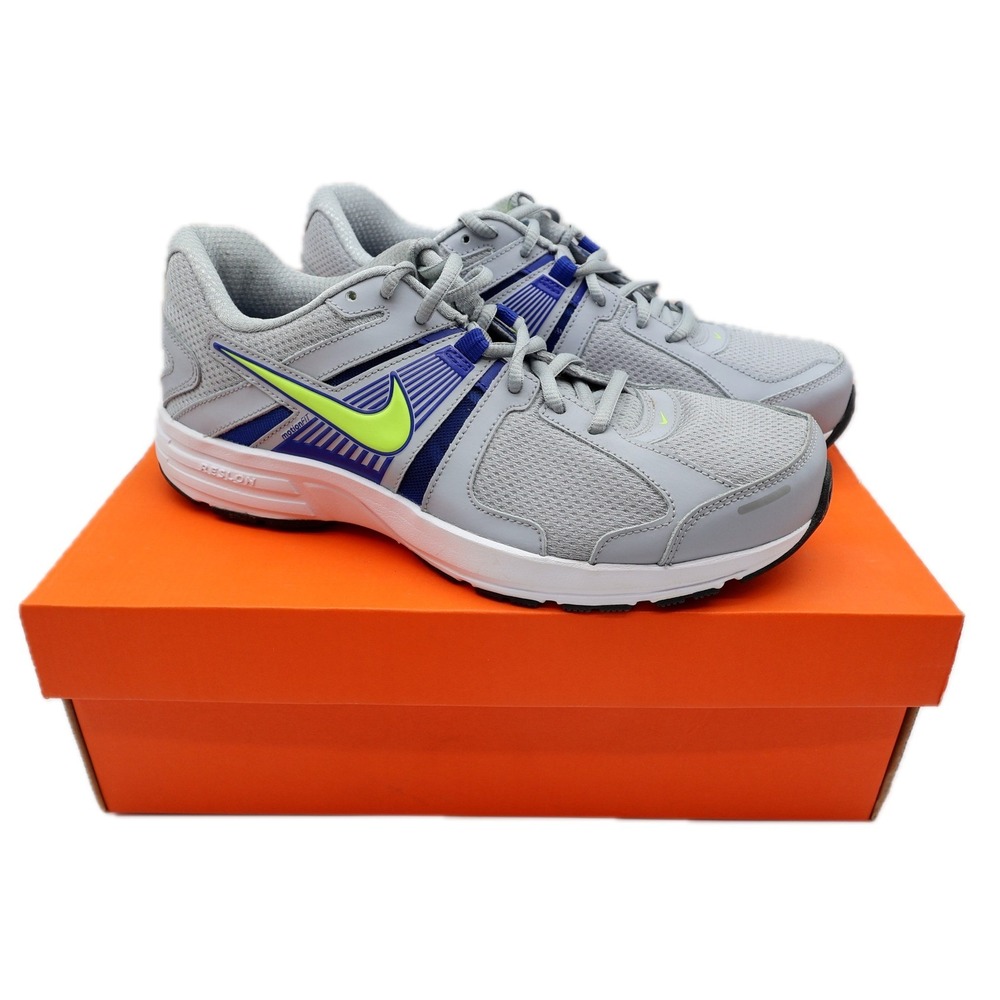 Nike Dart 10 Mens 8.5 4E Wide Running Shoes Wolf Grey Volt Blue 580524-003